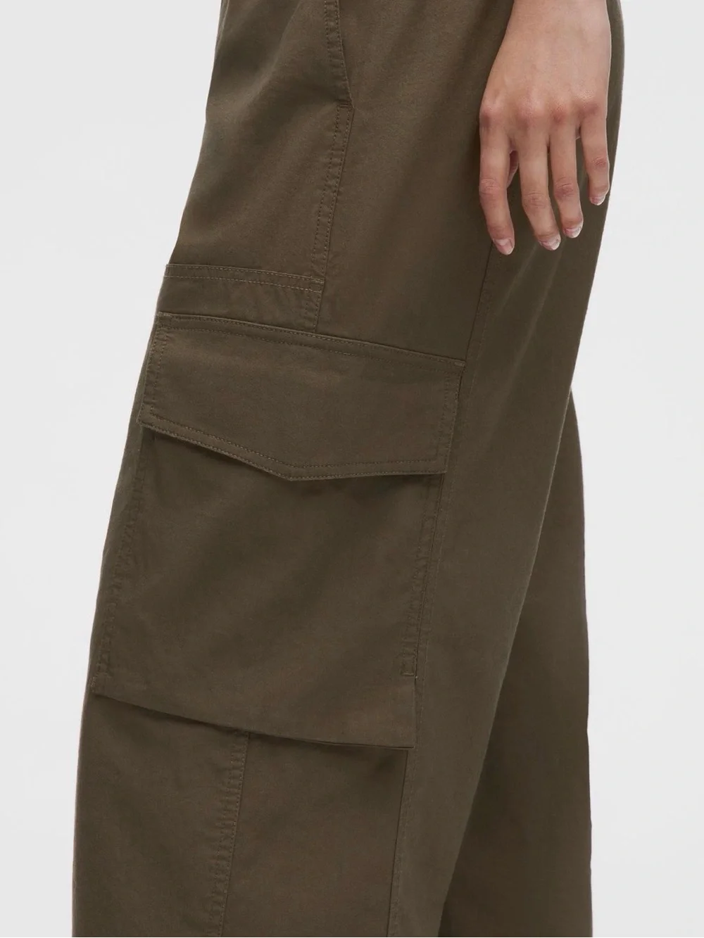 LuluLinen Mid-Rise Cargo Pant - Olive Brown